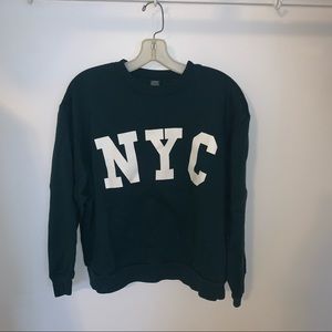 Green crew neck NYC sweatshirt